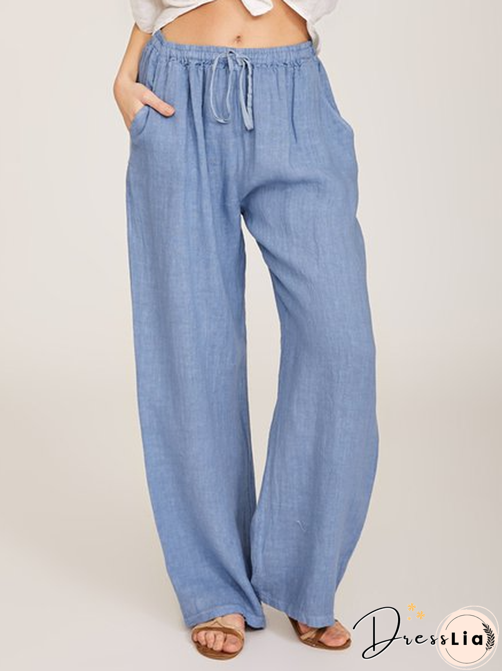 Wommer Solid Wide Leg Pants