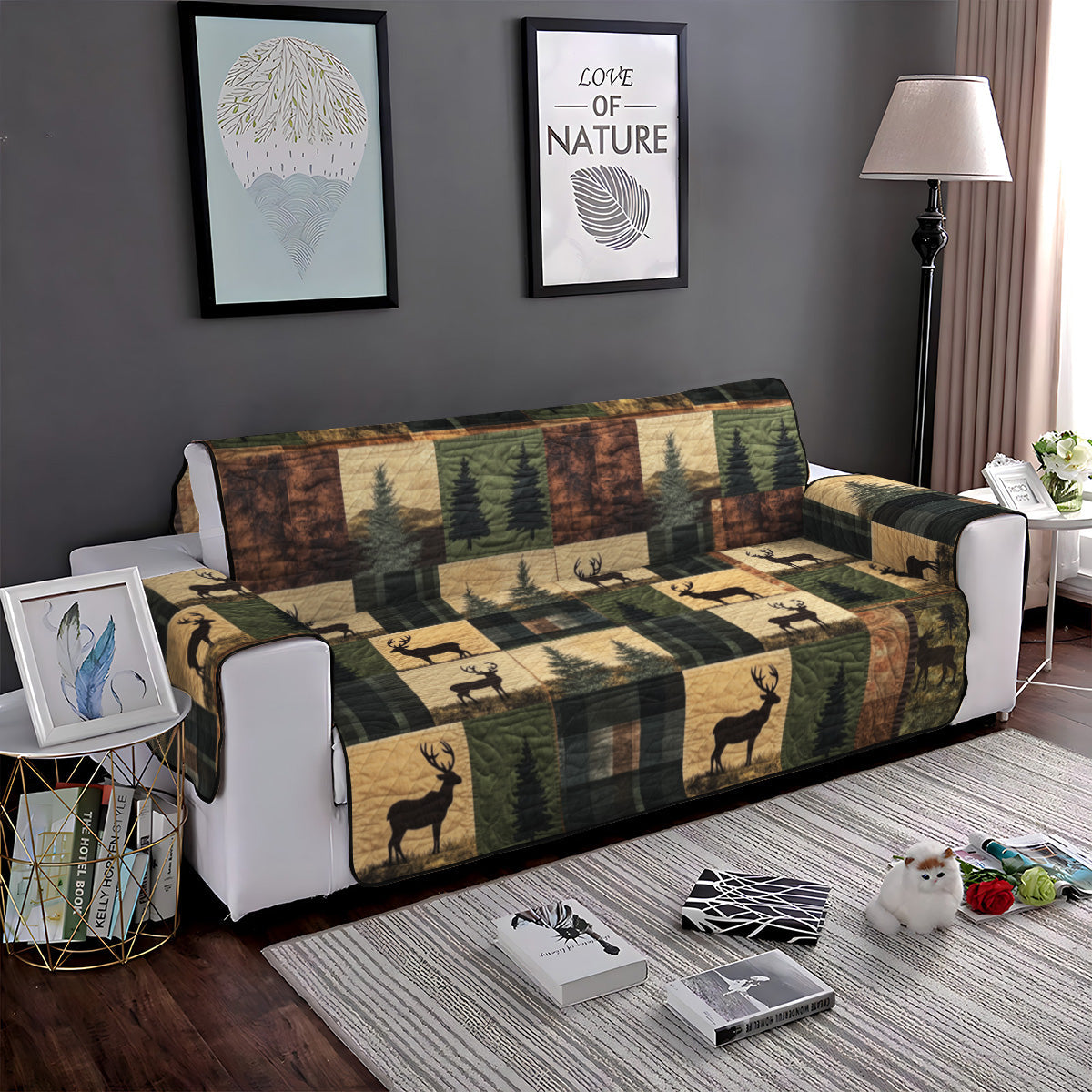 Deer Valley Haven Quilted Sofa Cover NCU0PT935 everthome