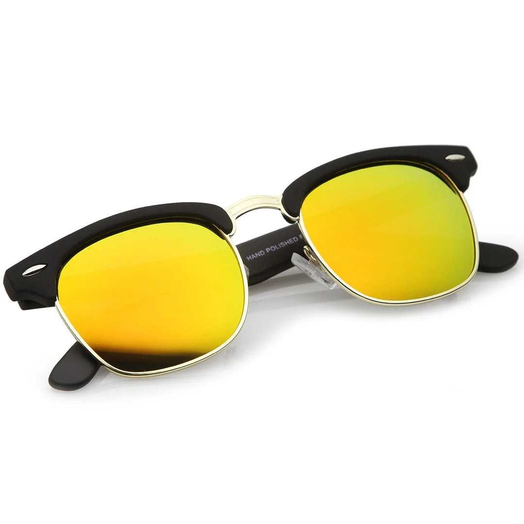 Rubberized Mirror Lens Half Frame glasses 49mm