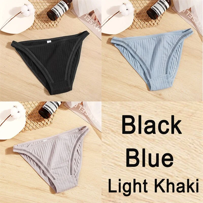 3PCS Sexy Lace Panties Women Underwear Cotton Briefs Female Underpants Solid Color Pantys Hollow Mesh Low Waist Panties Lingerie