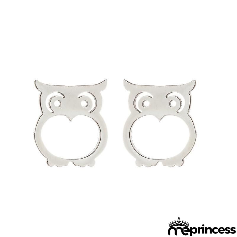Women Fashion Hollow Eagle Owl Snake Dolphin Bee Giraffe Elephant Dog Cat Rabbit Fish Bird Penguim Stainless Steel Stud Earrings