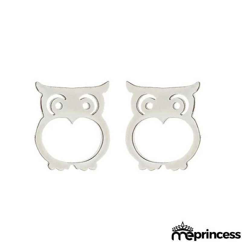 Women Fashion Hollow Eagle Owl Snake Dolphin Bee Giraffe Elephant Dog Cat Rabbit Fish Bird Penguim Stainless Steel Stud Earrings