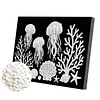 DIY Pearl Painting Jellyfish for Home Wall Decor with Frame(20x30cm)