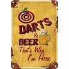 Darts & Beer - Vintage Metal Signs - 20*30cm/30*40cm