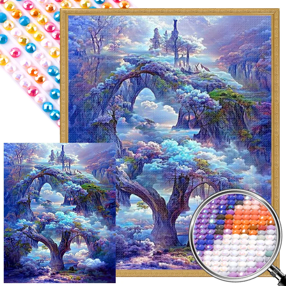 Full Round Partial AB Diamond Painting - Stained Glass Hot Air Balloon(Canvas|45*55cm)