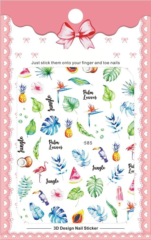 Churchf New 3D Self-Adhesive Bohemia Lovly Red Lips Image Nails Stickers for Nails Sticker Decorations Manicure Z0452-Nail Inspo