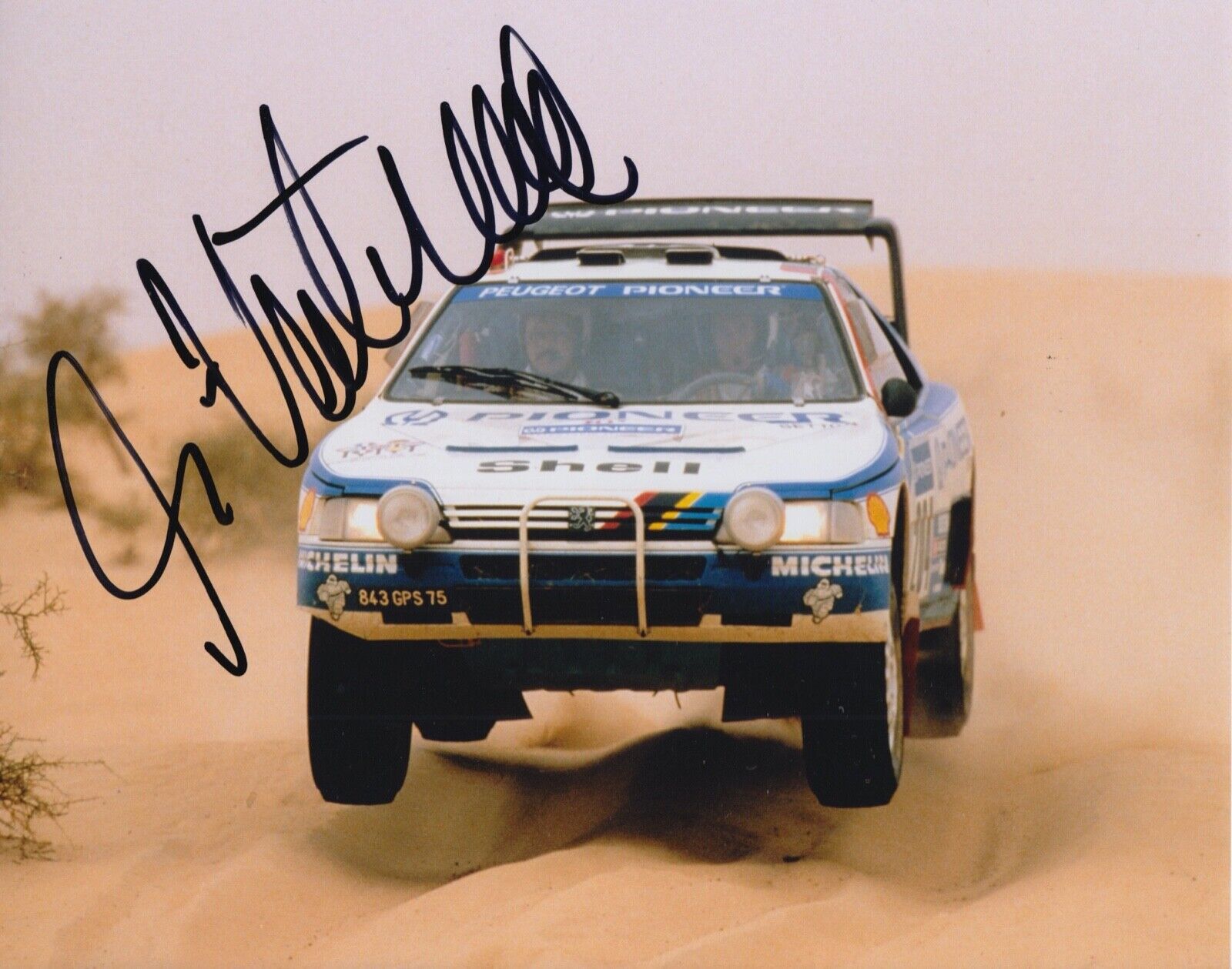 Ari Vatanen Hand Signed 10x8 Photo Poster painting Rally Autograph Peugeot 3