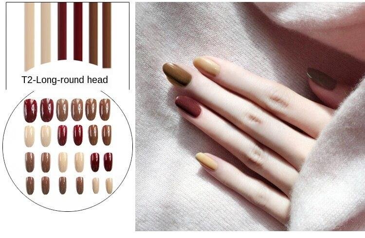 Nail Art Fake Nails Tips Press on Short False with Glue Designs Display Artificial Square Full Cover Coffin Stick Clear Set Kiss 1123