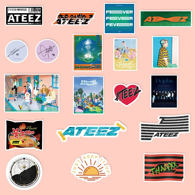 100pcs/set ATEEZ THE WORLD EP.1 MOVEMENT Adhesive Photo Sticker DIY Stickers