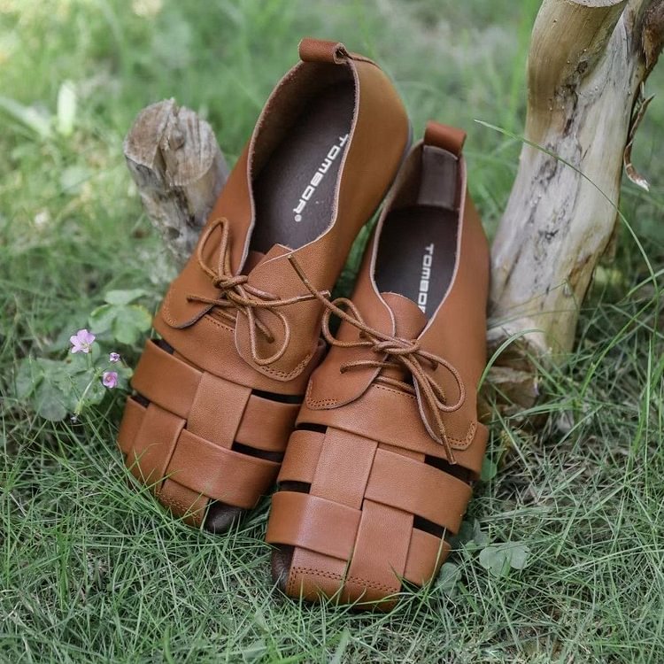 Fairy Tales Aesthetic Cottagecore Fashion Farmcore Cowhide Leather Forest Shoes QueenFunky