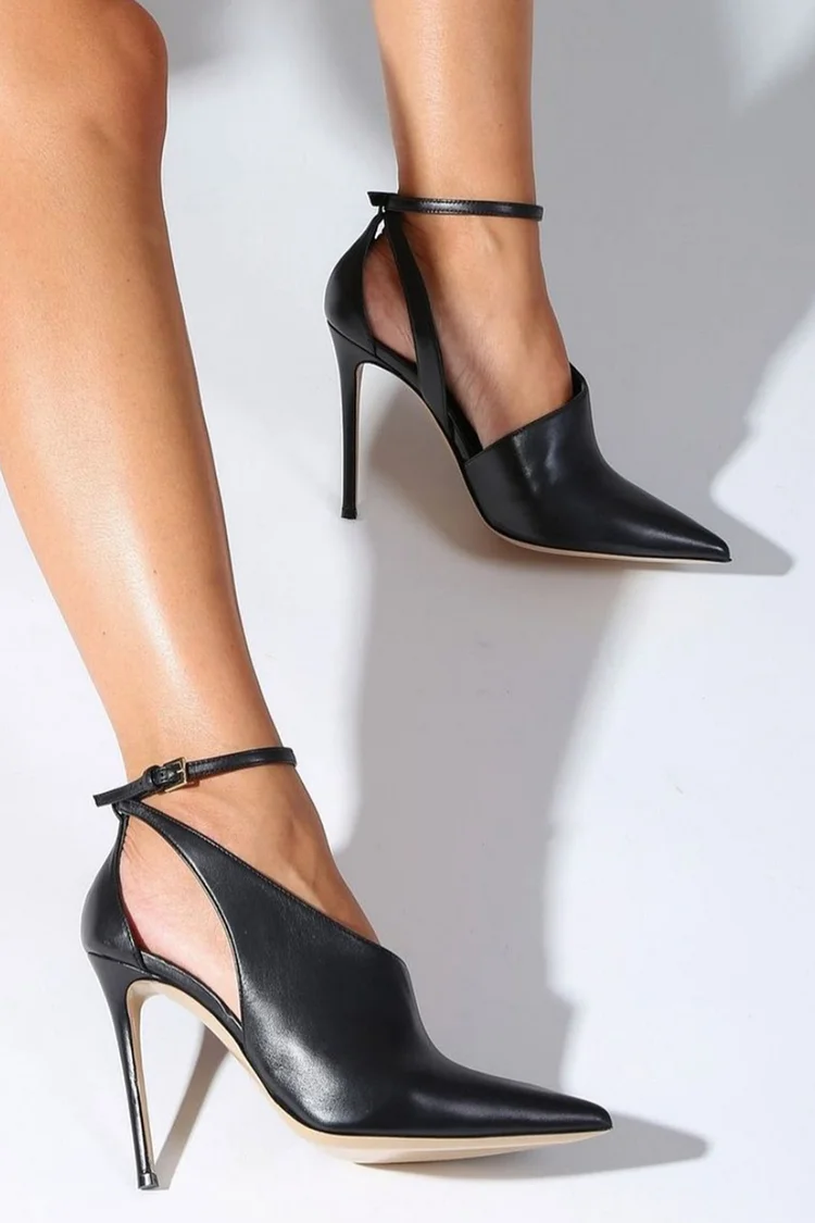 INC BlackTranslucent Straps Ankle hotsell Strap Kaija Pointed Toe Stiletto Buckle Pumps