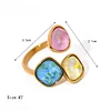 3 Colors Rhinestone 18K Golden Ring