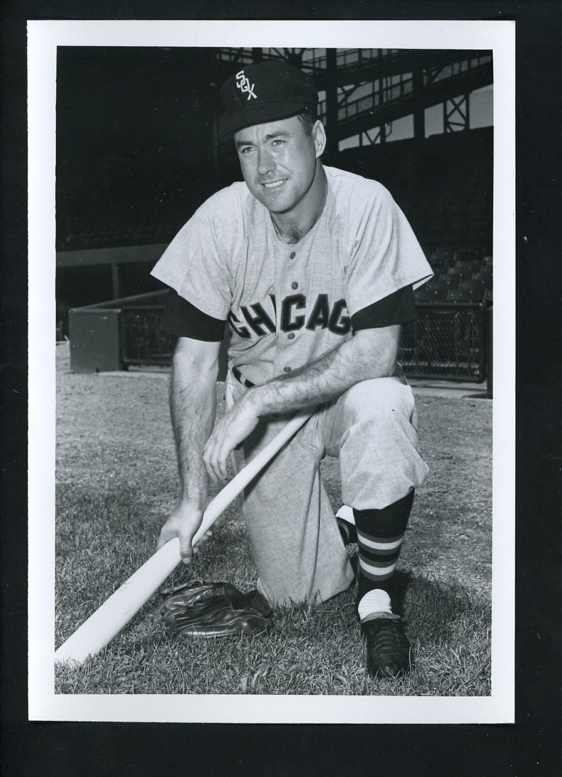 Bob Kennedy circa 1950's Press Wire Photo Poster painting by Don Wingfield Chicago White Sox