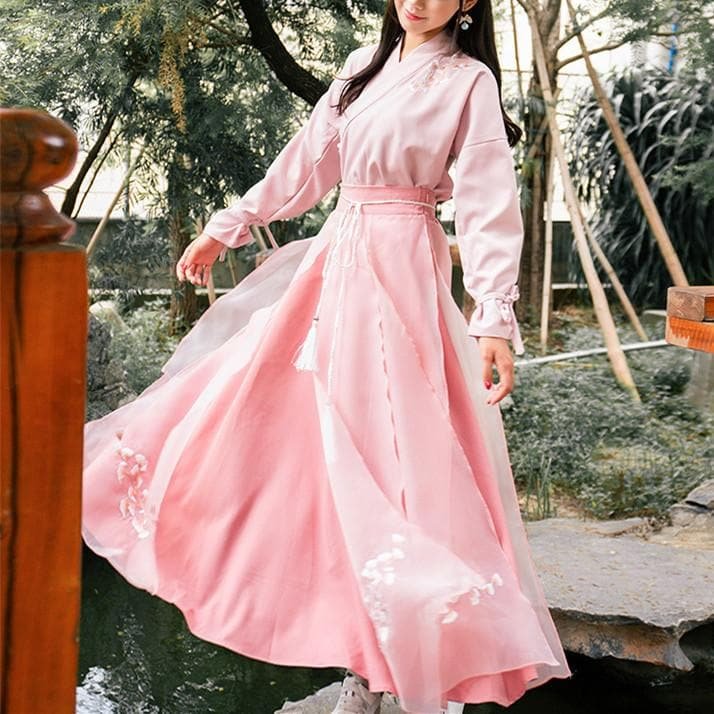 Pink Chinese Style Sakura Shirt/Skirt SP13571