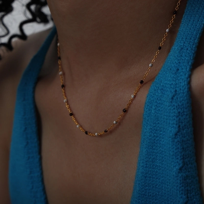 Bohemian Colorful Titanium Steel Enamel Plating 18k Gold Plated Bracelets Necklace