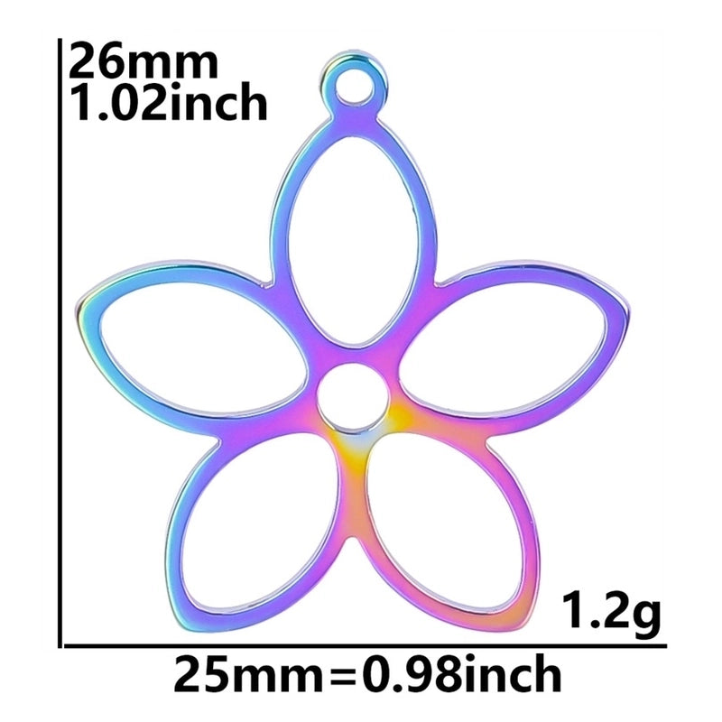 304 Stainless Steel Minimalist Plating Flower Pendant Necklace