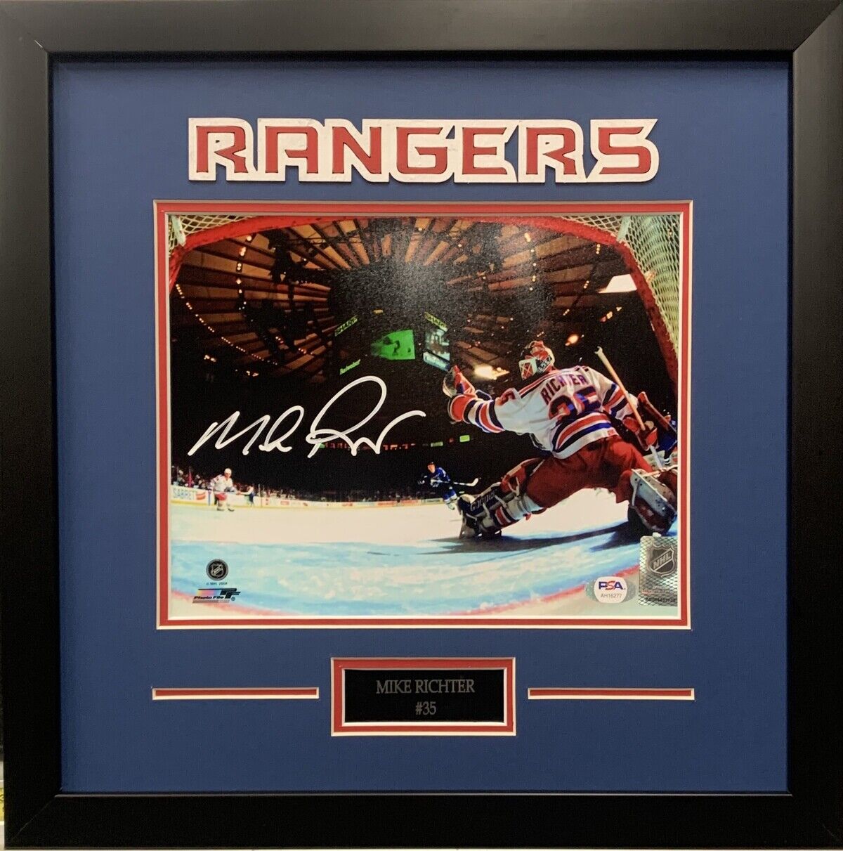 Mike Richter autographed signed 8x10 Photo Poster painting framed NHL New York Rangers PSA COA