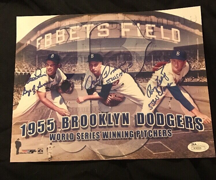 1955 Brooklyn Dodgers World Series Labine Podres Craig Signed 8X10 Photo Poster painting JSA COA