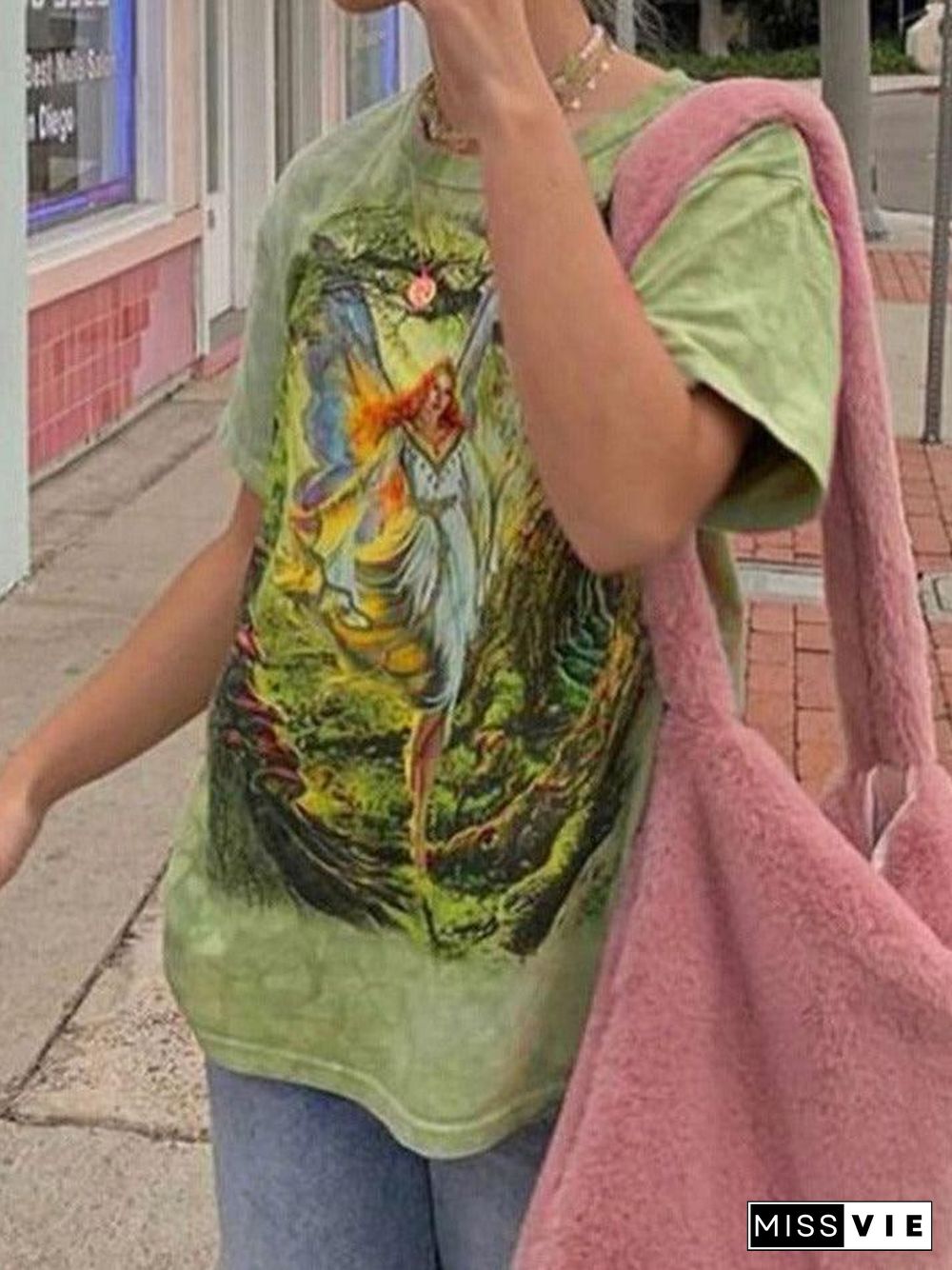 Wonderland Fairy Graphic Short Sleeve Tee