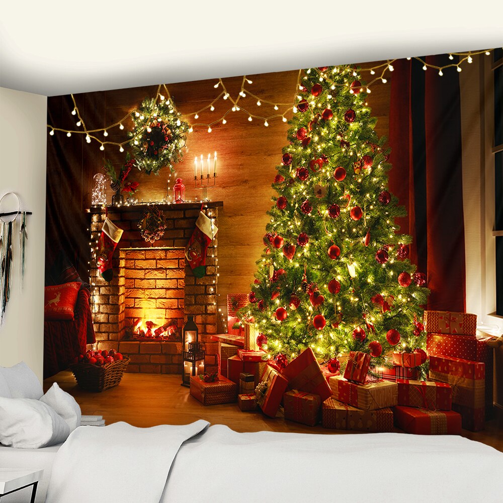 

Wall Tapestry - Christmas Tree And Fireplace-150*130cm, 501 Original
