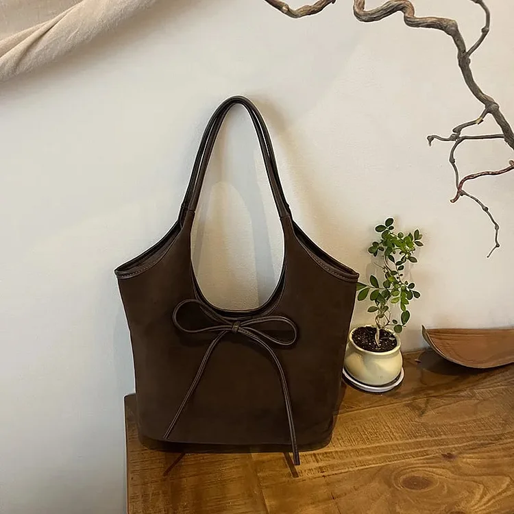 Retro Suede Tote Bags for Women Large Soft Hobo Bag Slouchy Handbag Office Shoulder Bag