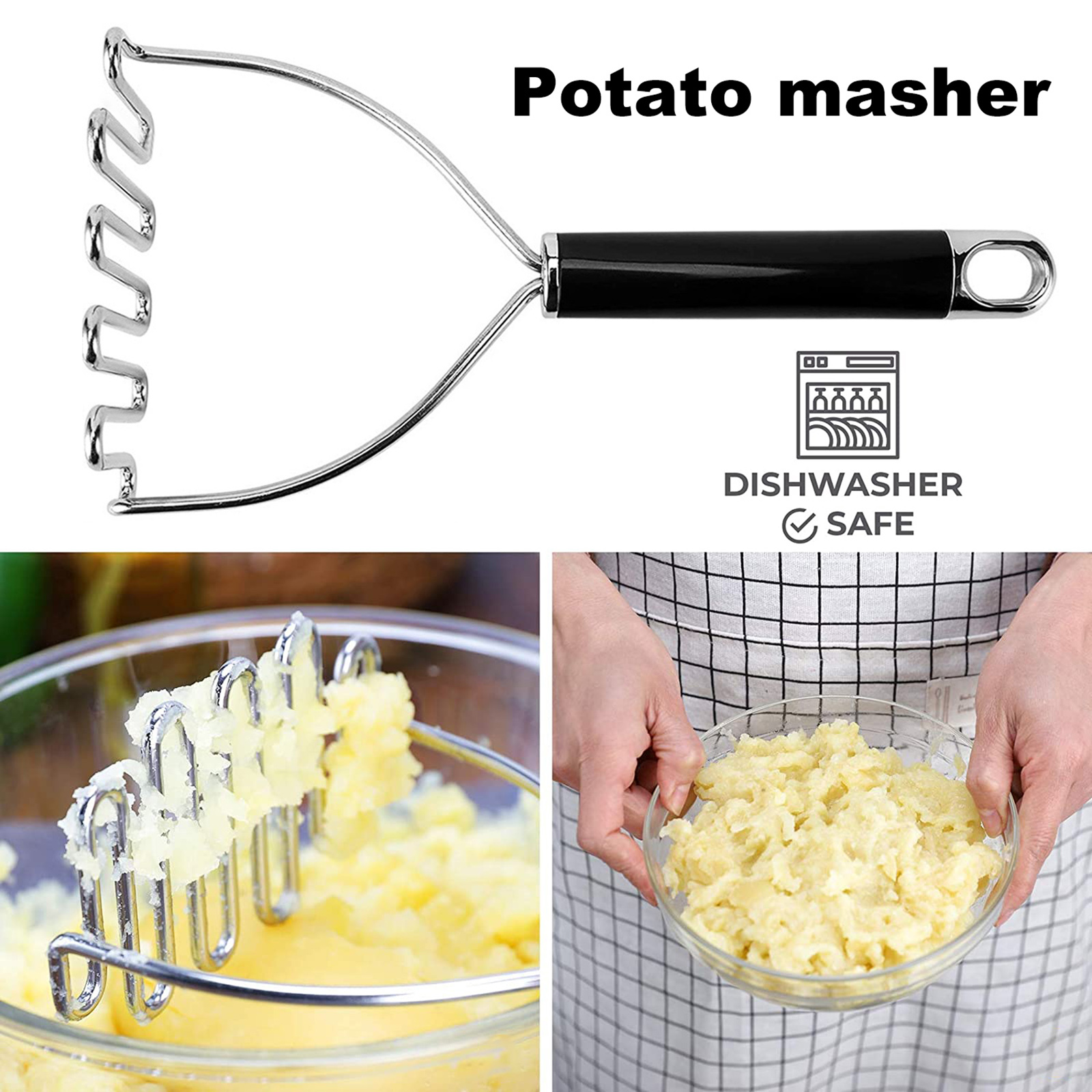 

Potato Masher Stainless Steel Pumpkin Avocado Banana Bean Egg Masher Kit, 501 Original