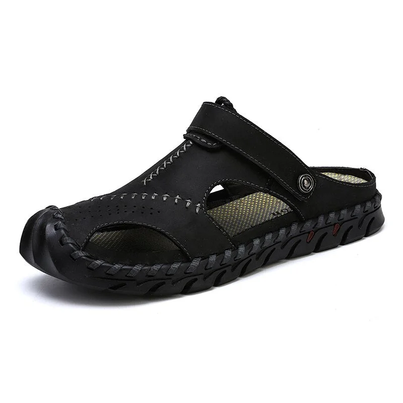 Classic Men's Sandals Summer Genuine Leather Men's Slippers Roman Designer Men's Luxury Sandals Soft Designer Man Outdoors Shoes