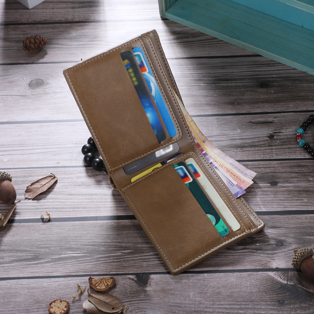 Portafoglio in PU pelle da uomo con 1 foto e 1 testo personalizzati Regalo per nonno