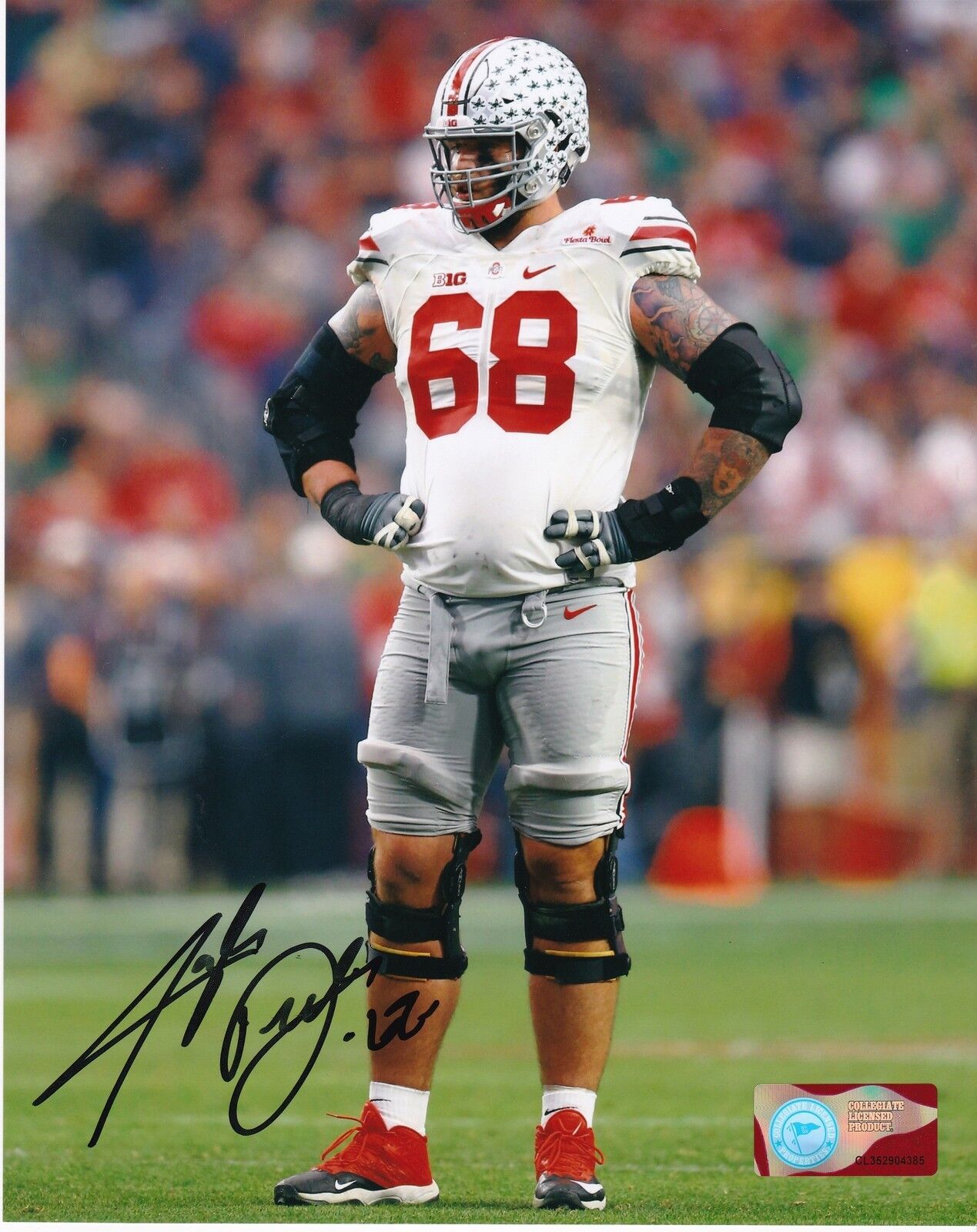 TAYLOR DECKER OHIO STATE BUCKEYES ACTION SIGNED 8x10