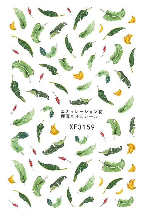 Nail Art Stickers Cactus Sticker for Nails Art Decals Avocado Adhesive Flower Leaves Manicure for Nails Design Decoration Art