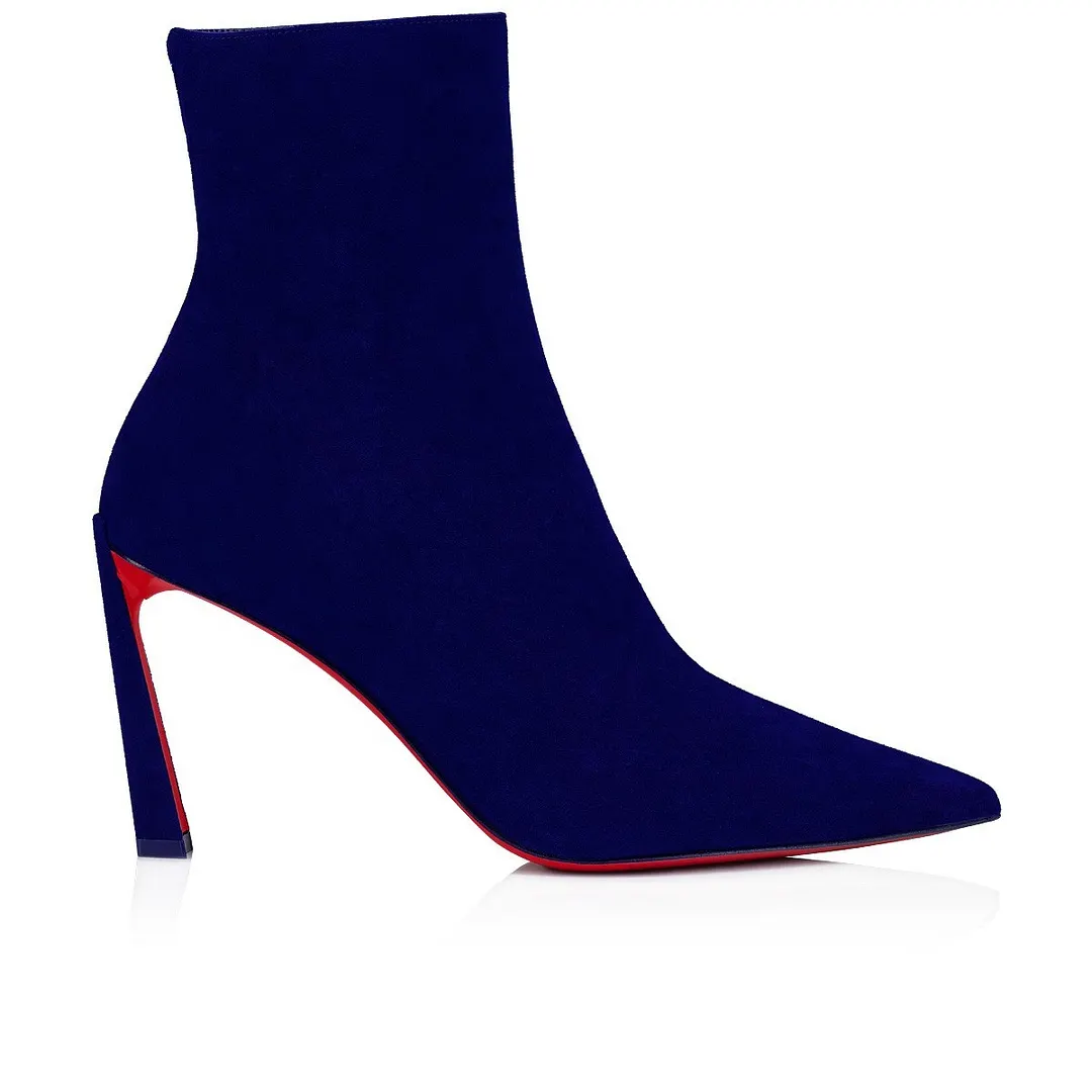 85mm Women's  Suede Red Bottom Ankle Boots  Special Heel Boots-vocosishoes
