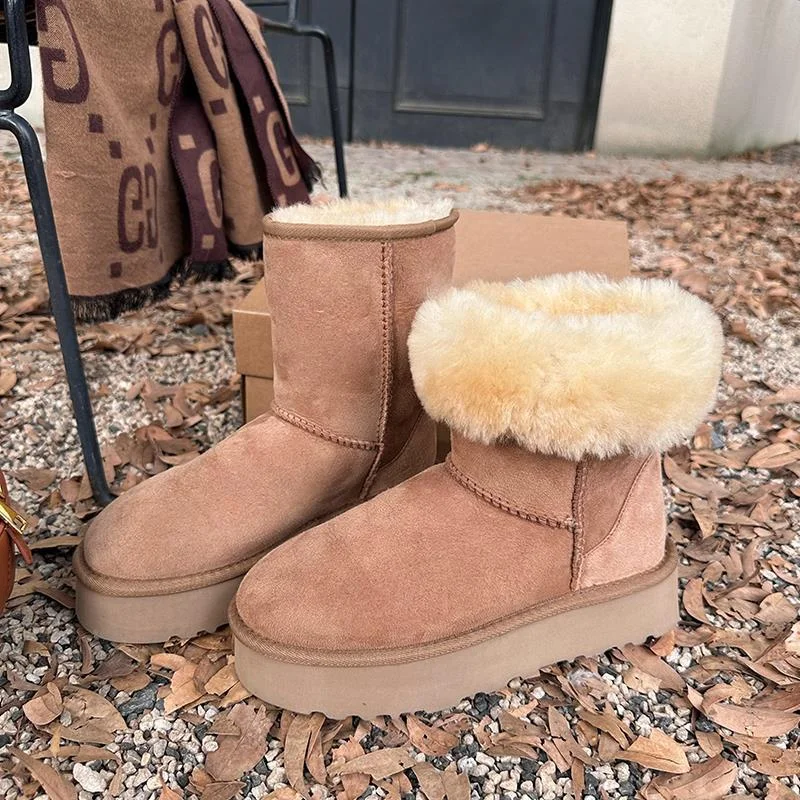 Breakj Breakj Autumn And Winter New Thick Bottom To Keep Warm Snow Boots Women With Velvet Winter Cotton Shoes