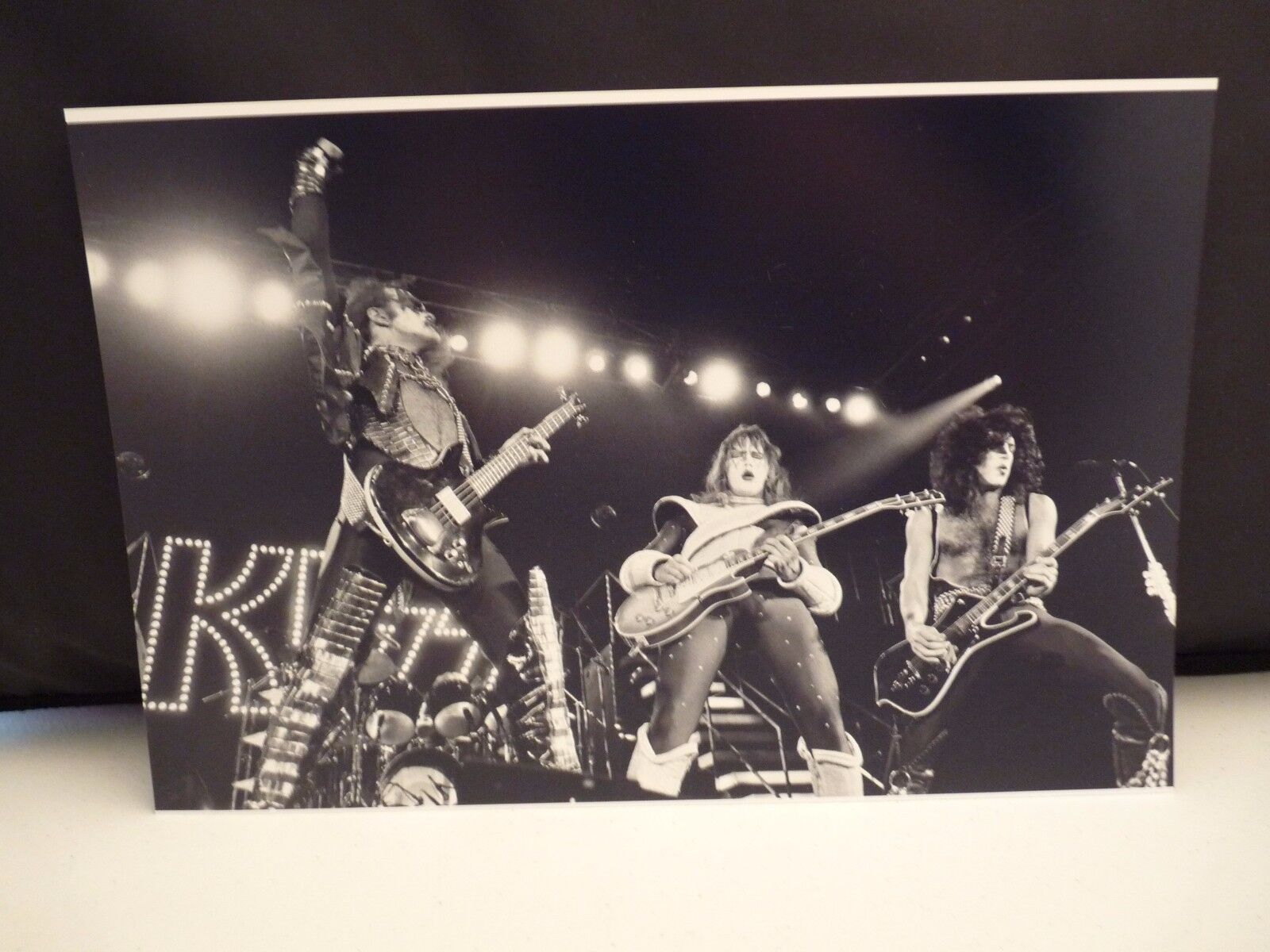 Kiss 1977 LA Forum Live On Stage Band 8x12 Photo Poster painting #28 From Original Negative