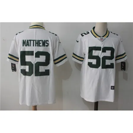 Men's  Green Bay Packers #52 Clay Matthews White Stitched NFL Vapor Untouchable Limited Jersey