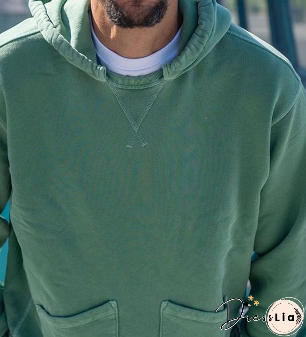 Men's Simple Design Plain Casual Hoodie