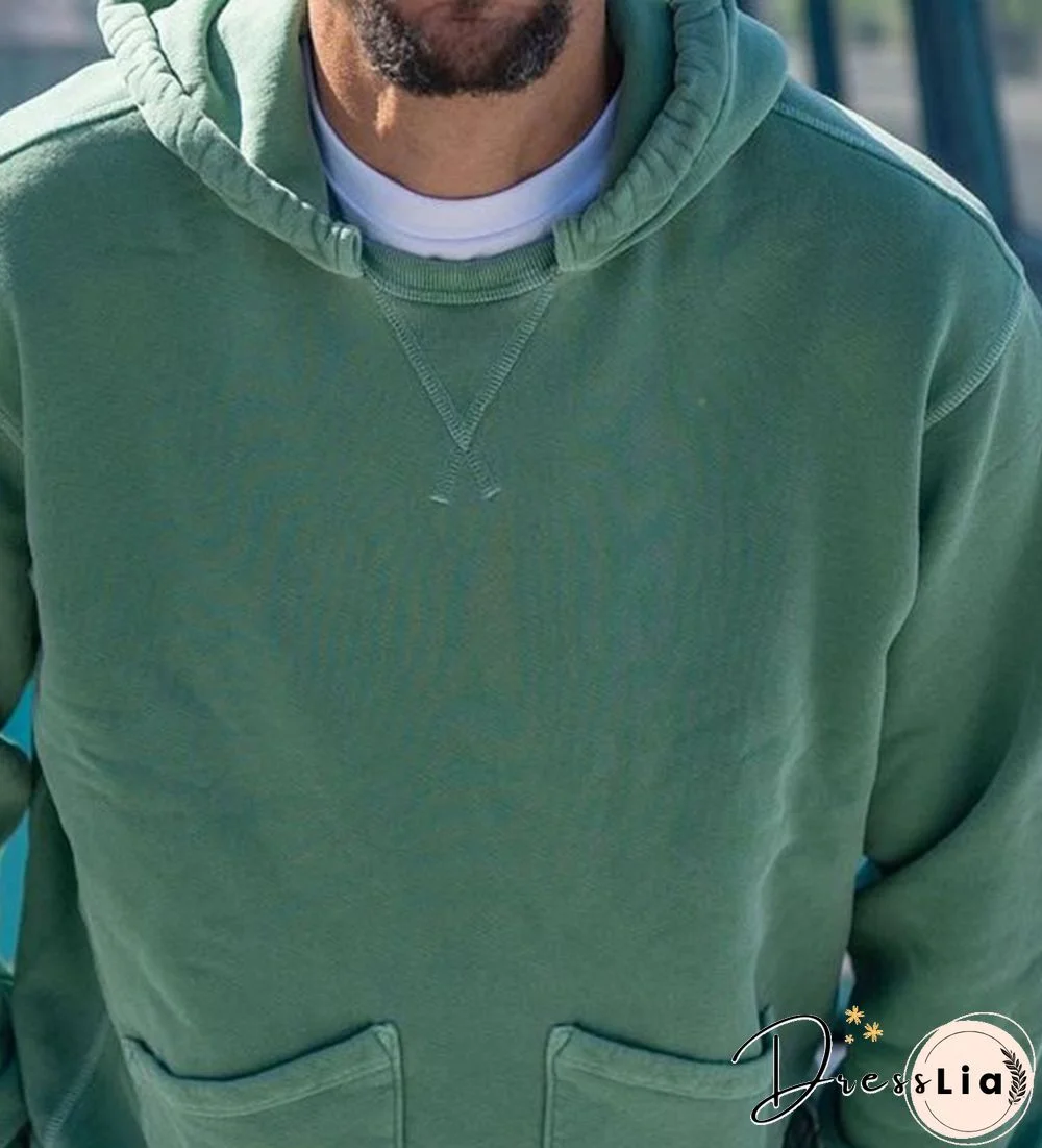 Men's Simple Design Plain Casual Hoodie