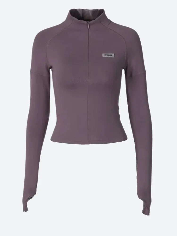 Brownm Half Zip-Up Top