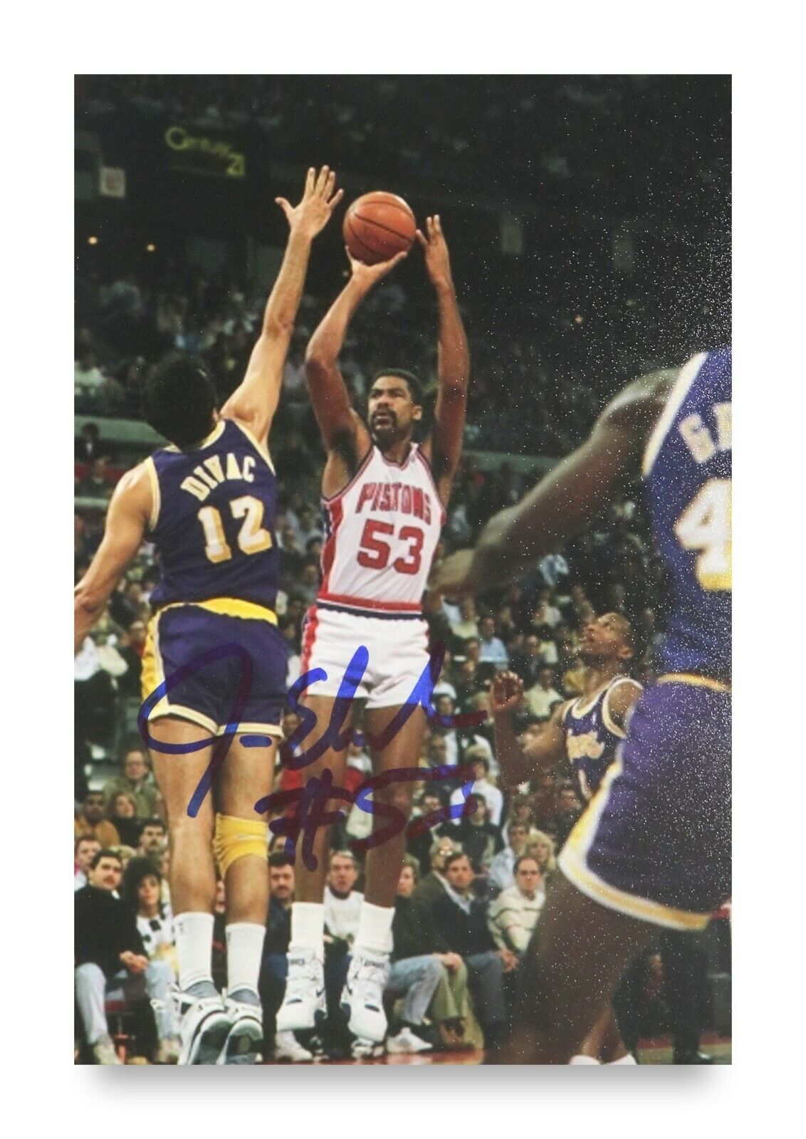 James Edwards Signed 6x4 Photo Poster painting Detroit Pistons Basketball NBA Autograph + COA