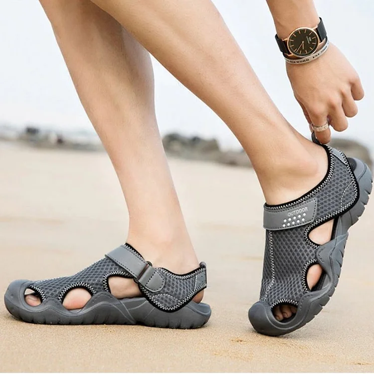 Men Nonslip Hook&loop Orthopedic Sandals Anti-collision Summer Radinnoo.com