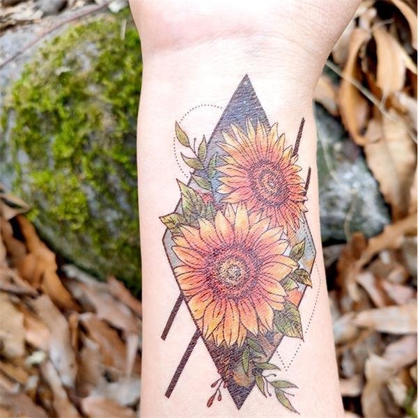 1PC Sunflower Tattoo Sticker