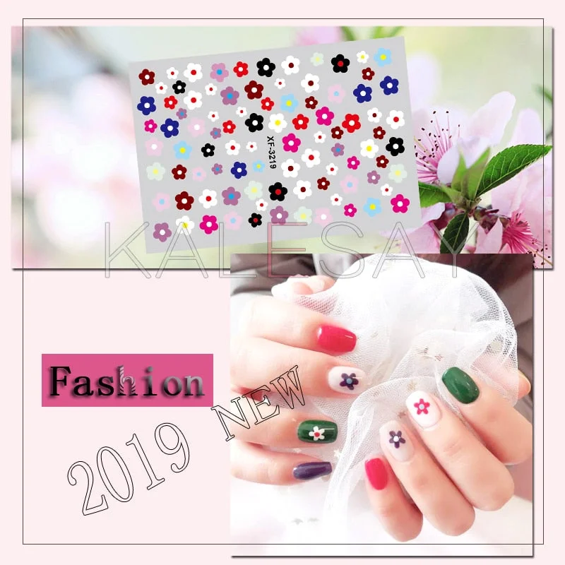 Daisy Nail Sticker for Design Decoration Nail Art Stickers Decals Back Glue Orchid Sticker for Nails Manicure Design Dandelion