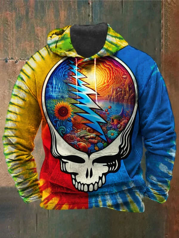 Unisex Skull Print Heavyweight Hoodies