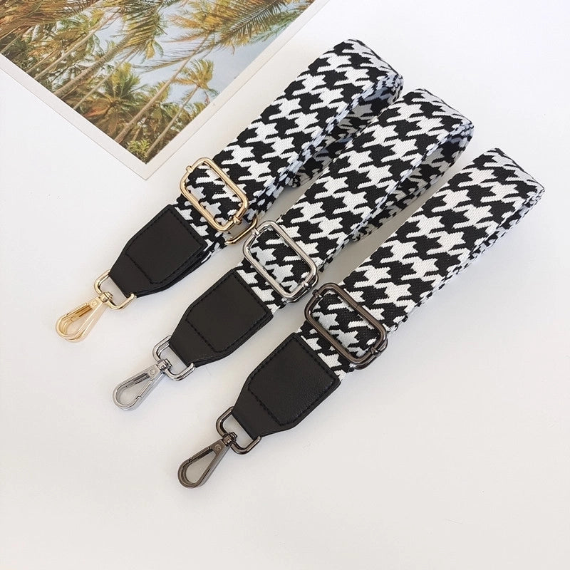Houndstooth Shoulder Bag Accessory Strap Adjustable Wide Shoulder Strap Single Shoulder Crossbody Stylish Bag Accessories Color Package Strap