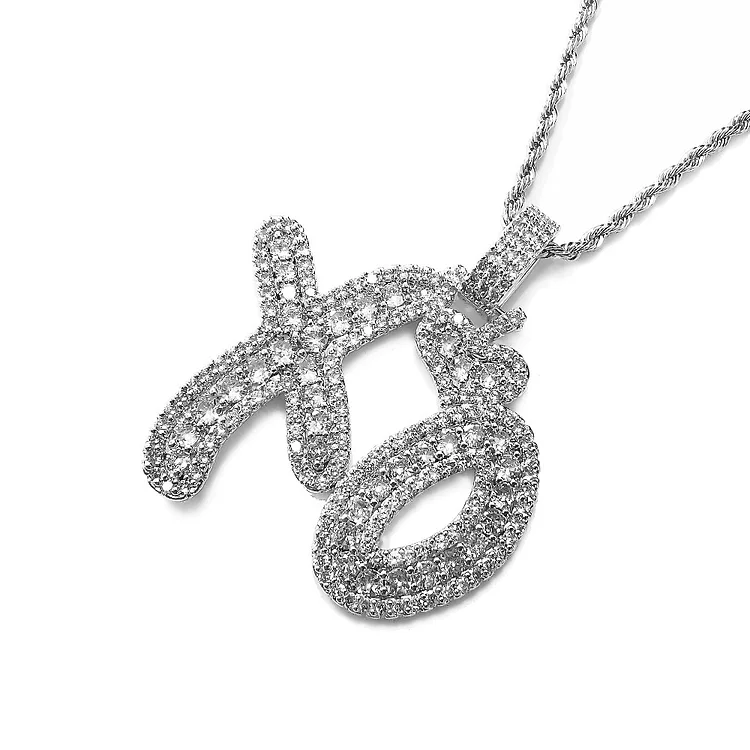 XO Young Pendant Heart Mens Iced Out Necklace Hip Hop Jewelry-VESSFUL