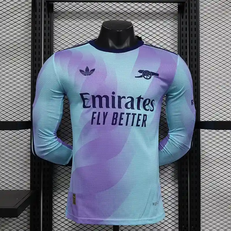 24/25 Player Arsenal Long Sleeve Soccer Jersey Second Away