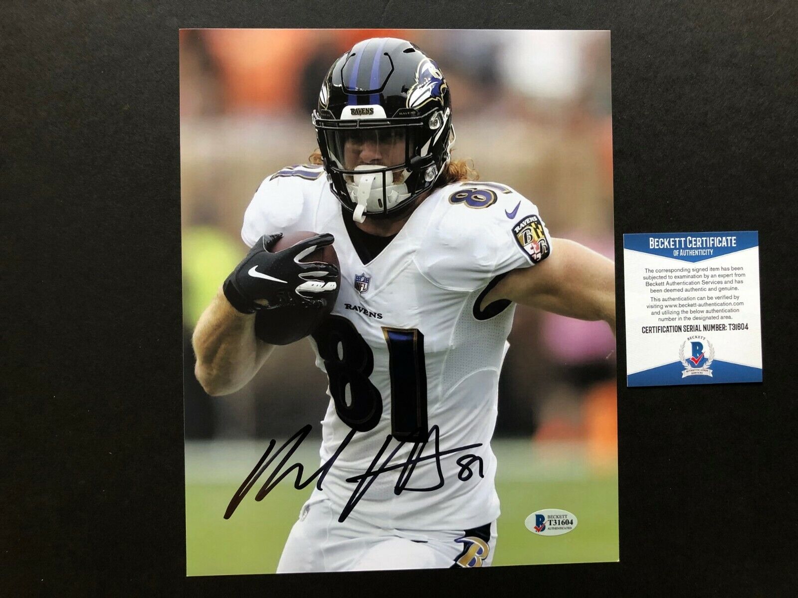 Hayden Hurst Hot! signed autographed Ravens Lamar 8x10 Photo Poster painting Beckett BAS coa