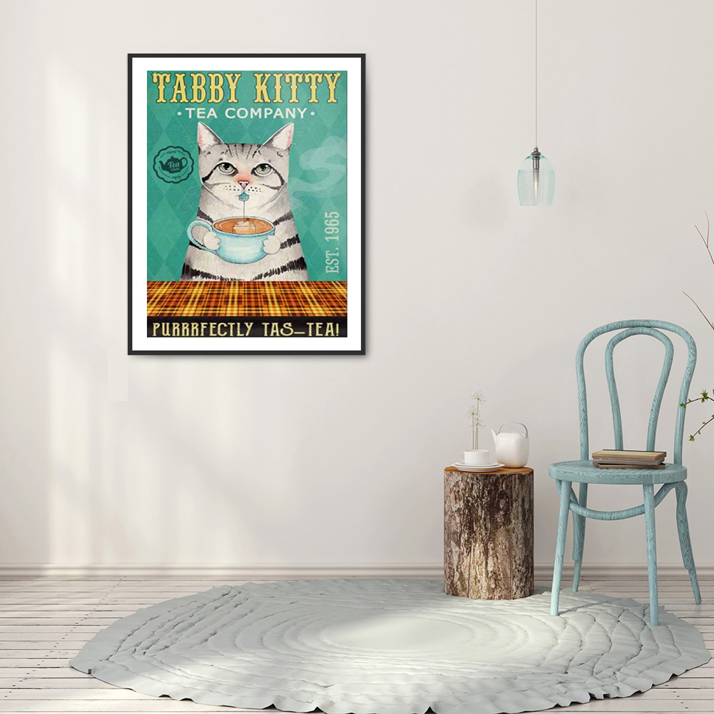 

(Multi-Size) Retro Black Cat Poster - Round/Square Drill Diamond Painting, Round diamond 40*50cm, 501 Original