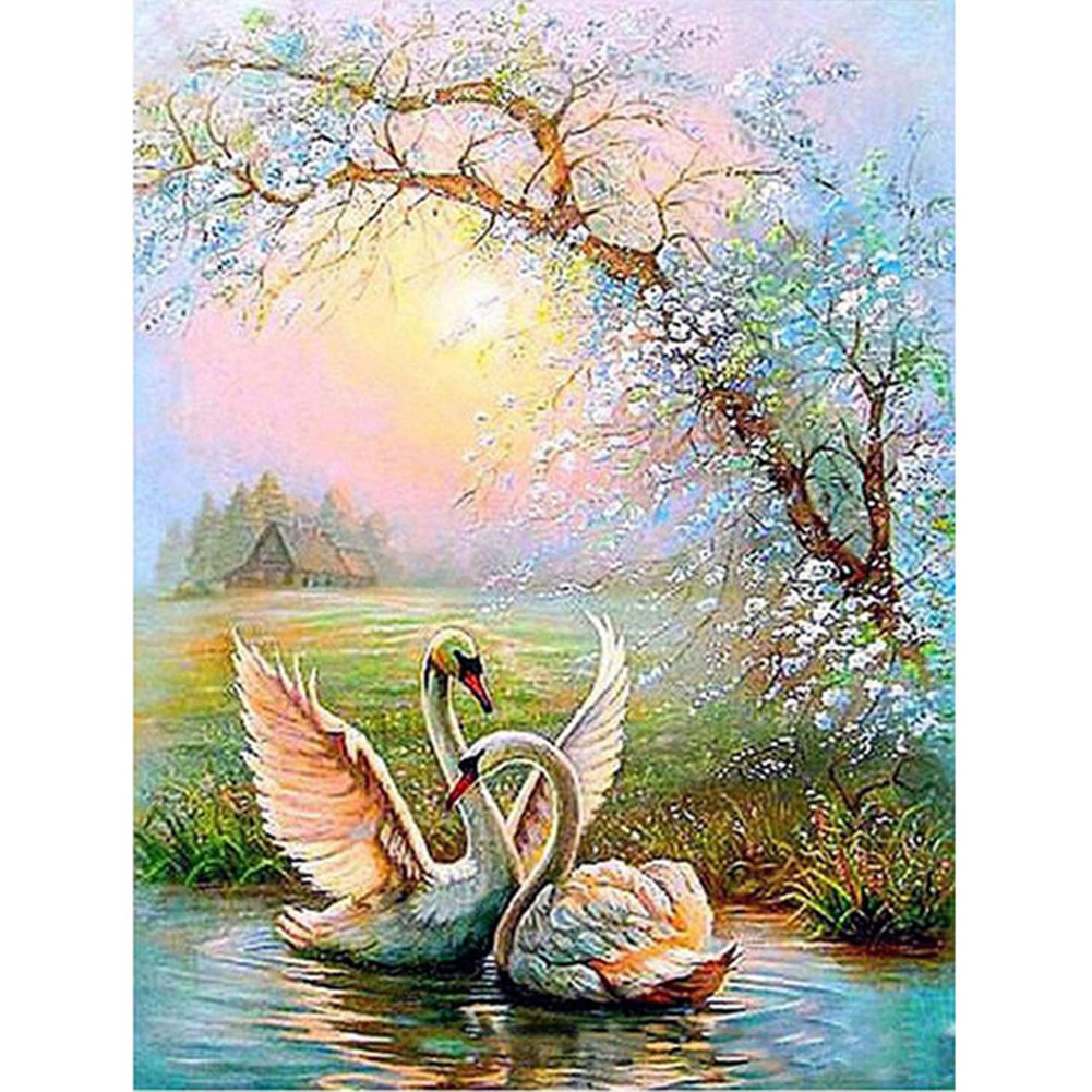 Swan By The Lake (40*50CM) 11CT Stamped Cross Stitch gbfke