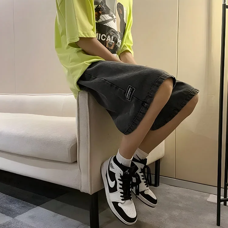 Brownm Boy Wide Leg Wash Shorts