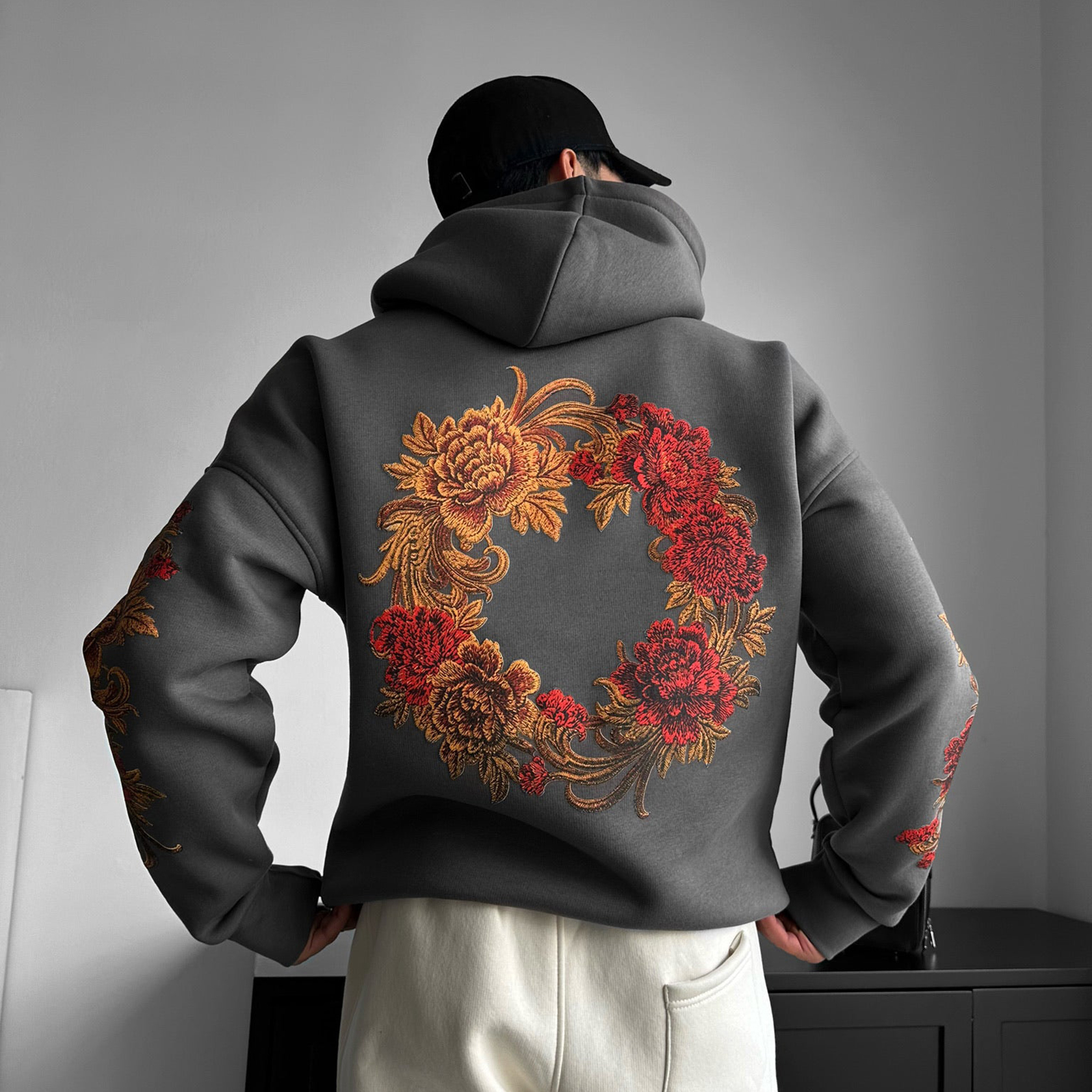 Oversized Chrysanthemum Hoodie